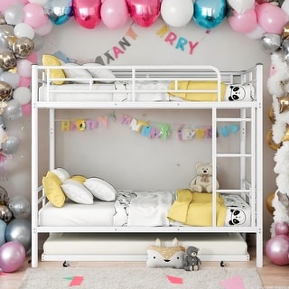 Full Over Full Metal Bunk Bed with Trundle