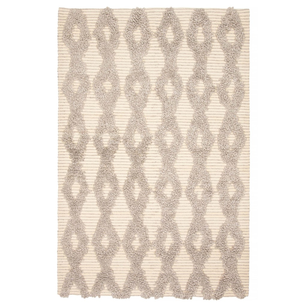 ECARPETGALLERY Braid weave Sienna Cream Wool Rug - 5'2 x 7'9