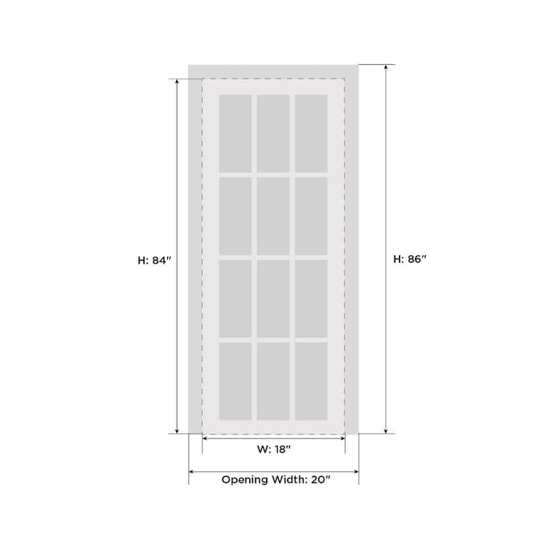 SartoDoors Veregio 7412 | Interior French Doors French Door | Solid Wood w/ Glass | Slab Only | 18x80, Antracite