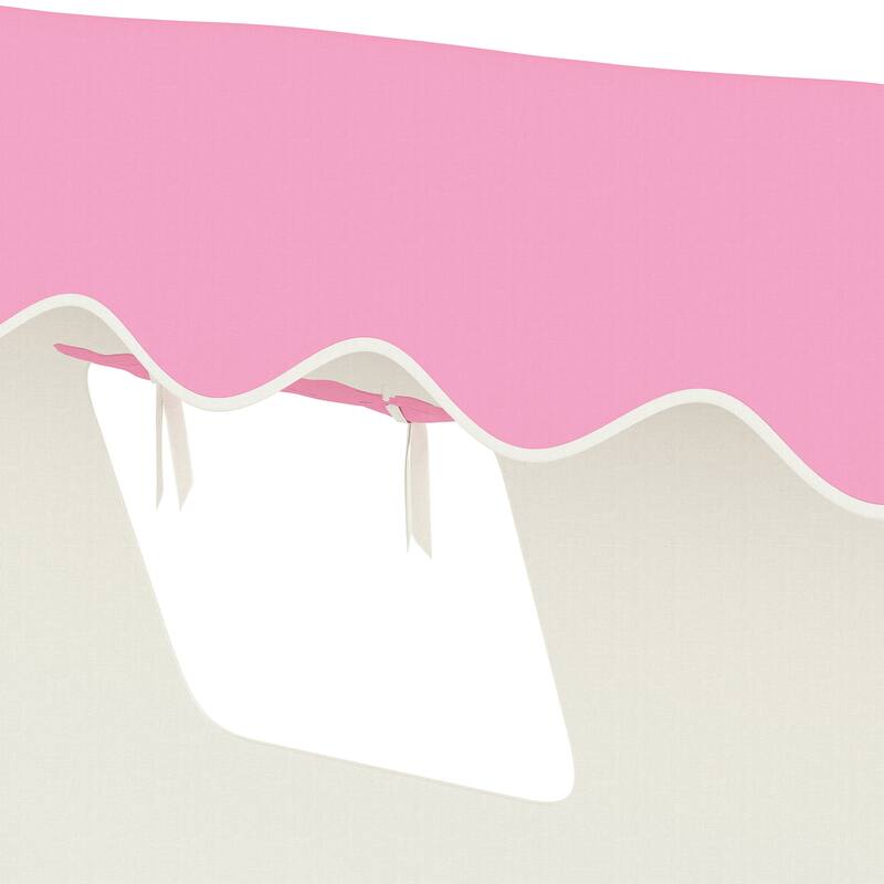 Roomfitters House Floor Bed with Tent and Lights, Solid Wood Teepee Frame with Guardrails