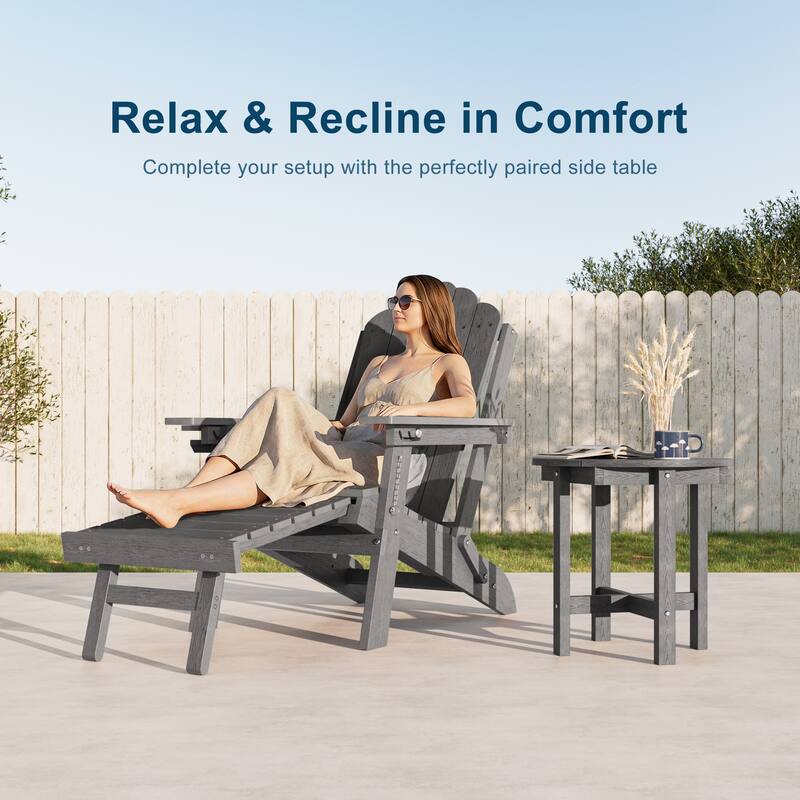 HDPE Outdoor Side Table, 220 lbs All-weather Patio End Table