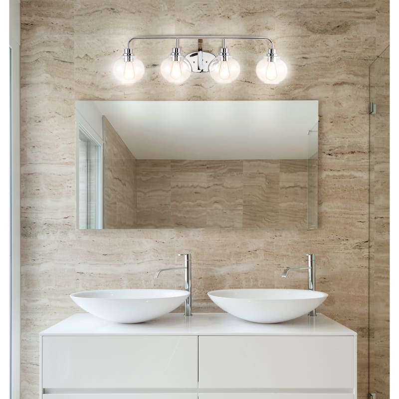 Staunton Iron/Seeded Glass Cottage Rustic LED Vanity Light, by JONATHAN Y