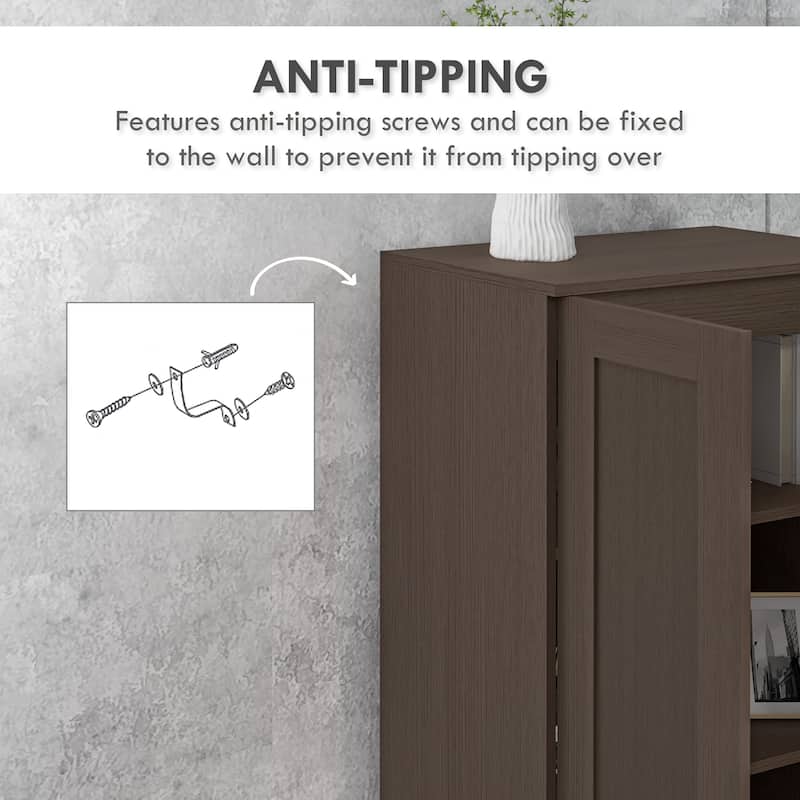 69" Tall Storage Cabinet with Movable Storage Shelves