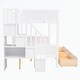 preview thumbnail 21 of 40, Twin over Full Bunk Bed with Shelfs, Storage Staircase and 2 Drawers