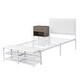 preview thumbnail 35 of 37, Metal Platform Bed Frame with Storage Cabinet and Cushioned Footrest
