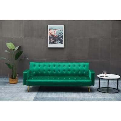 Green Solid Wood + MDF Sofa Bed for Small Spaces