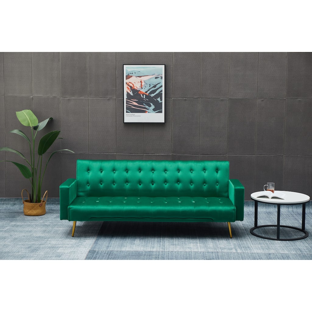 Green Solid Wood + MDF Sofa Bed for Small Spaces