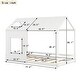 preview thumbnail 72 of 70, Modern Pine Wood House Bed with Roof and Window, Sturdy Construction