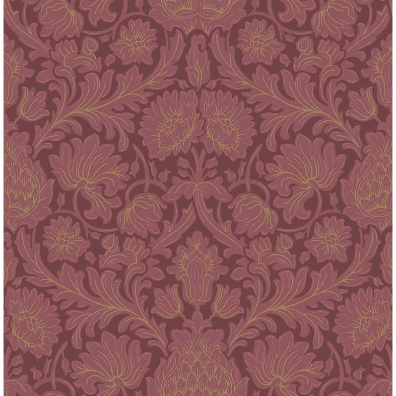 Brewster Bamburg Red Floral Wallpaper