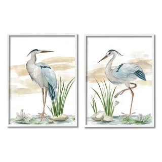 Stupell Elegant Heron Nature Creek Portrait Framed Giclee Art by Sally Swatland - Bed Bath