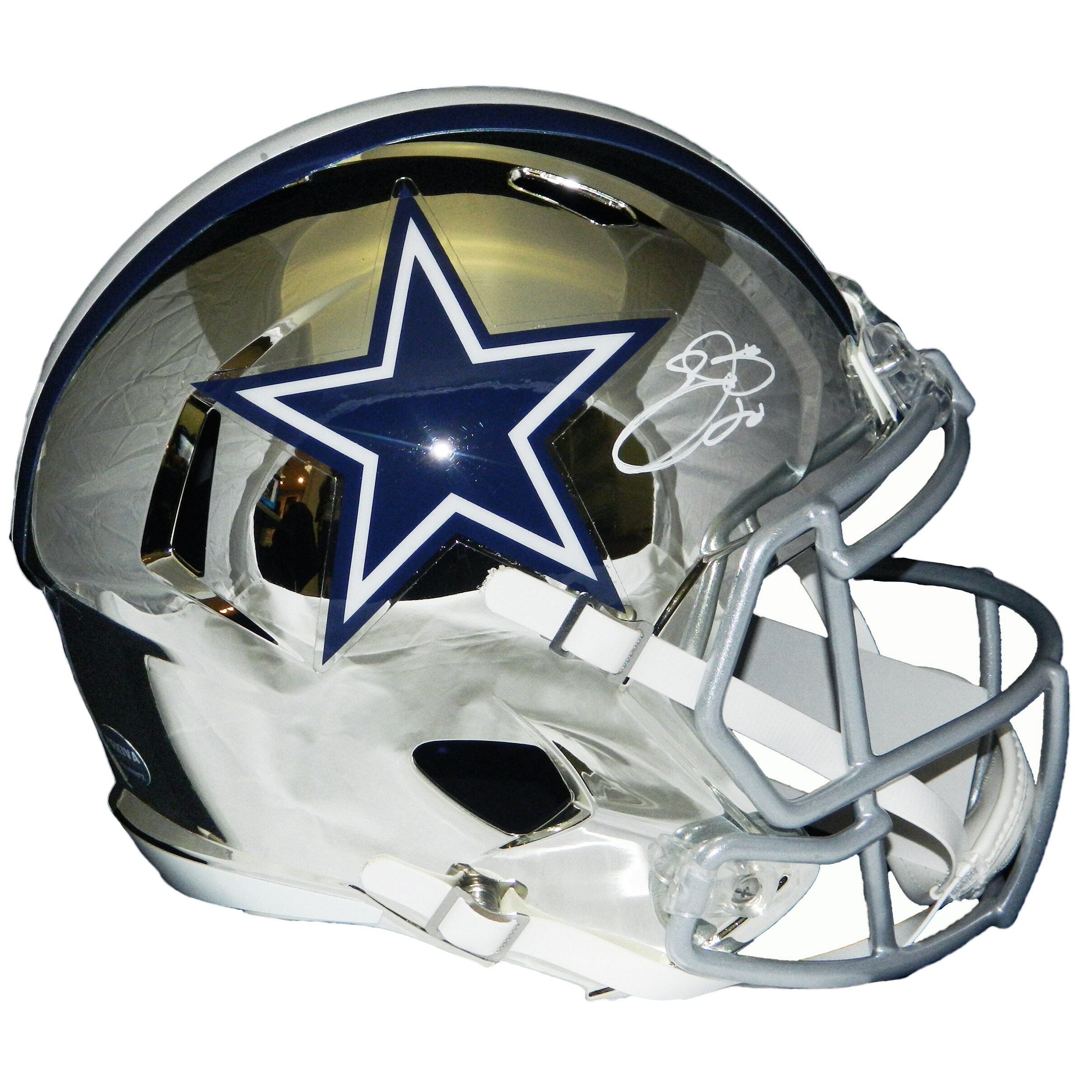Emmitt Smith Dallas Cowboys Chrome Riddell Full Size Replica Helmet
