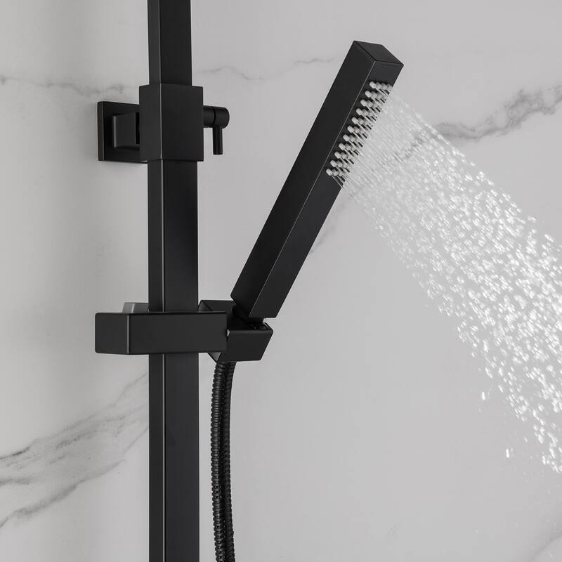 Exposed Wall-Mounted Shower System with tub spout and rough-in Valve