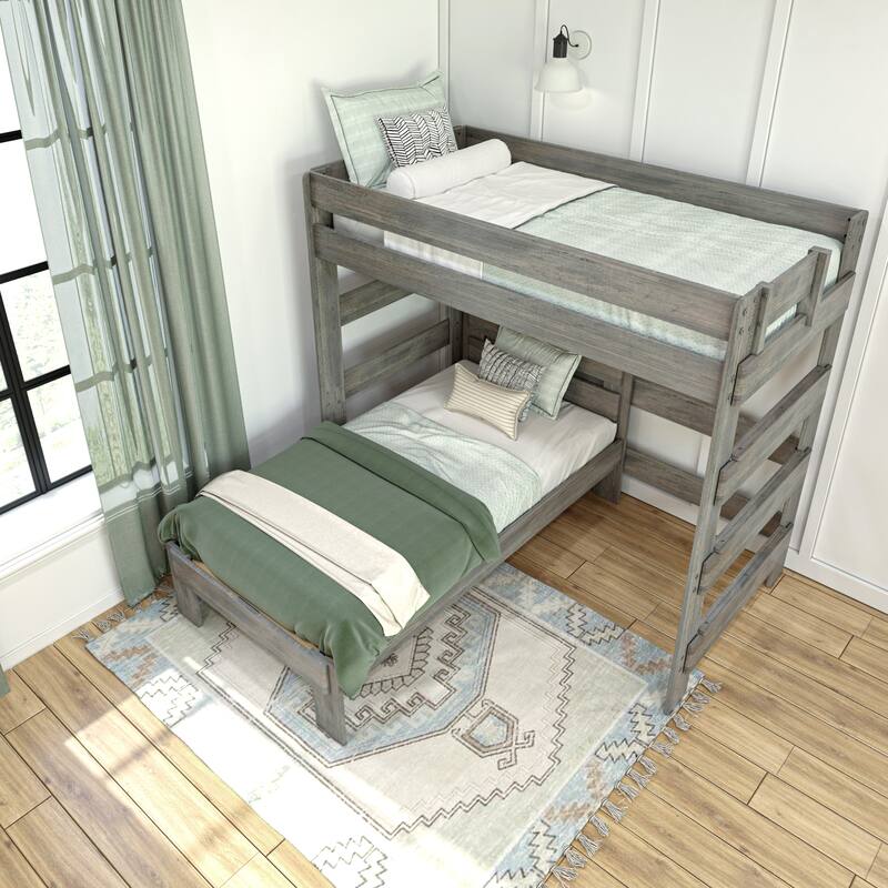 Max and Lily Farmhouse Twin over Twin L-Shaped Bunk Bed