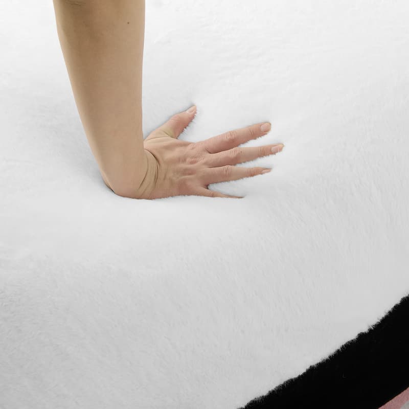 Twin Size Fluffy Faux Fur Penguin Shaped Kids Floor Bed Lounger with Soft Sponge Filling for Playroom