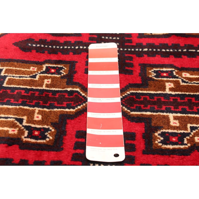 ECARPETGALLERY Hand-knotted Teimani Red Wool Rug - 3'8 x 6'9