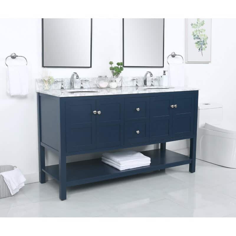 Modern 60" Double Bathroom Vanity Sink - 60"x21.5"x35"
