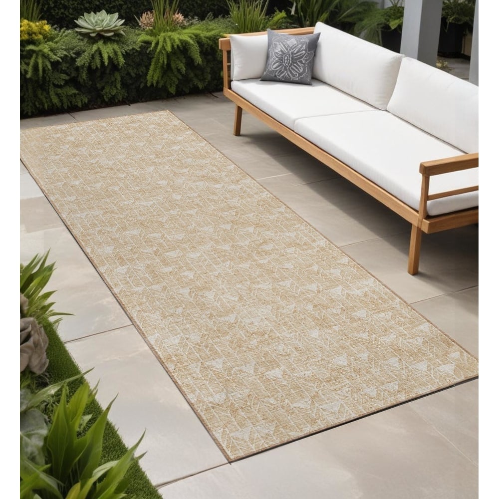 Hari Abstract Shapes Weather Resistant Classic Meets Modern Outdoor Rug