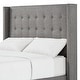 preview thumbnail 7 of 15, Melina Linen Tufted Wingback Headboard by iNSPIRE Q Bold