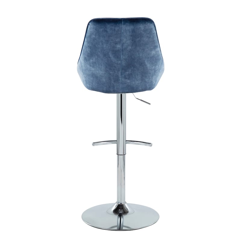 Silver Orchid Alba Adjustable Bar Stool with Rounded T Footrest (Set of 2)