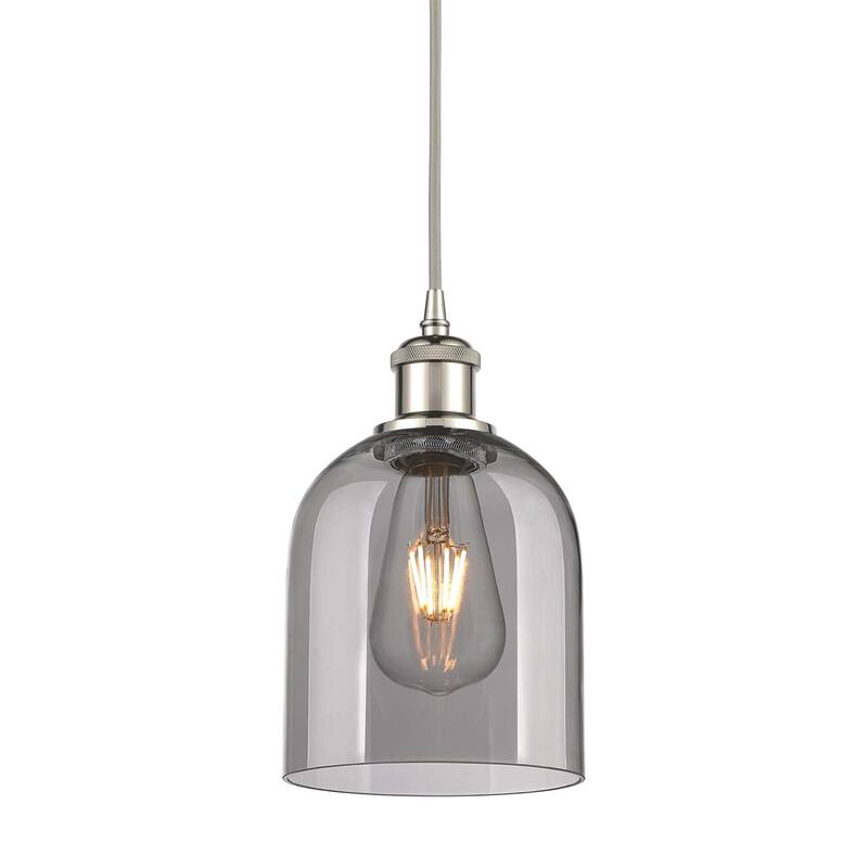 Innovations Lighting 516-1P-10-6 Bella Pendant Bella 6" Wide Mini - Polished Nickel / Light Smoke