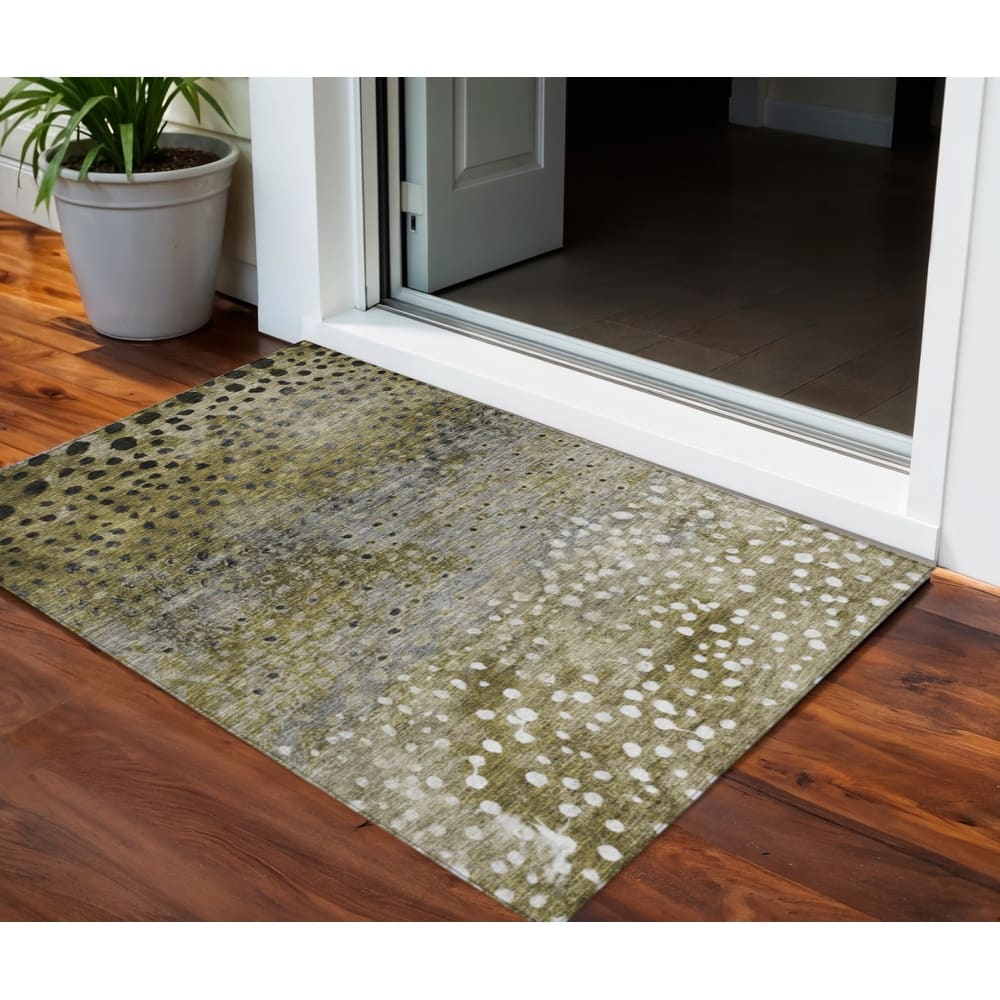 HomeRoots Abstract Transitional Rectangle Outdoor Rug