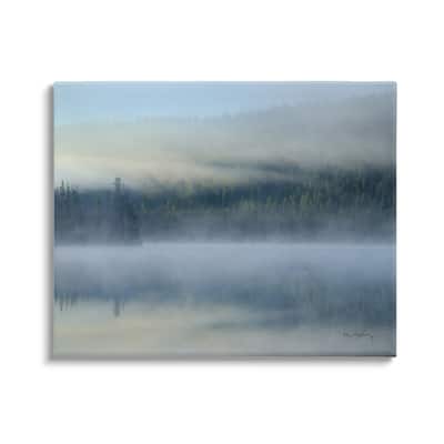 Stupell Foggy Mountain Lake Scenery Canvas Wall Art Design by Alan Majchrowicz