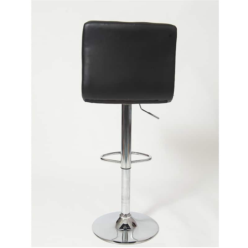 Swivel Faux Leather Adjustable Hydraulic Bar Stool (Set of 2)