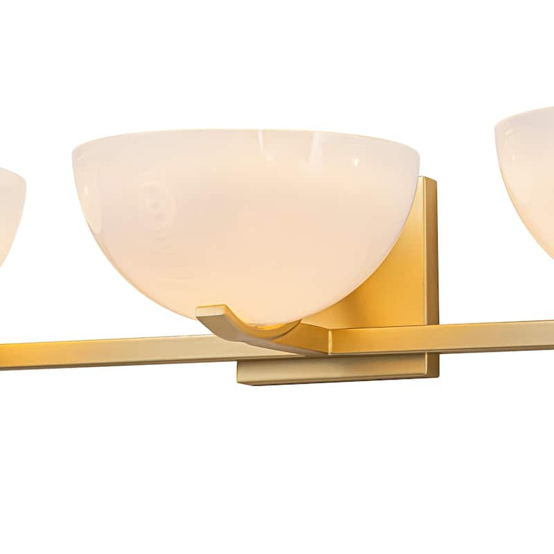 Modern Bowl-Shape Vanity Lights with Gradient White Glass Shades