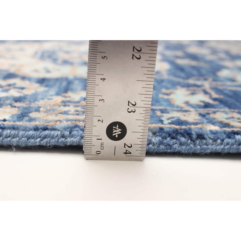 ECARPETGALLERY Hand-knotted Heritage Blue Silk, Wool Rug - 2' 7" x 11' 10"