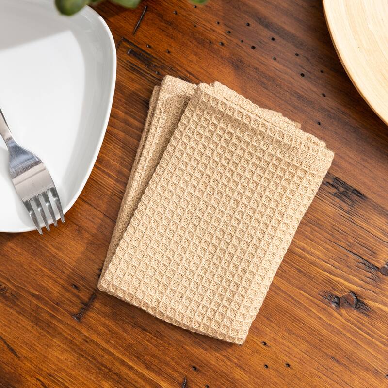 Fabstyles Broadway Waffle Cotton Dish Cloth Set of 6 - 12x12