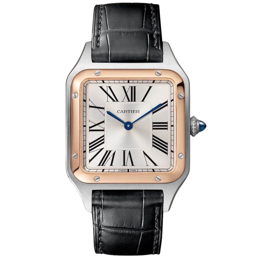 Cartier Men's Dumont White Dial Watch - Black - 6 (36)