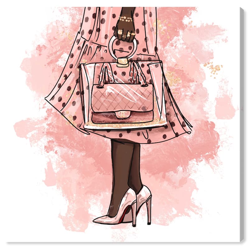 Wynwood Studio Canvas Fashion and Glam Pretty Goes Out Orange and Peach Glam Wall Art Canvas Print