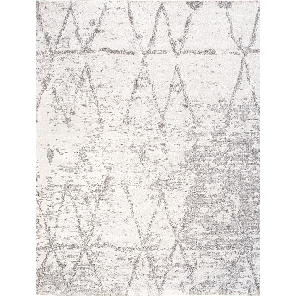 Pasargad Home Turkish Sutton Geometric Area Rug, Ivory/Grey