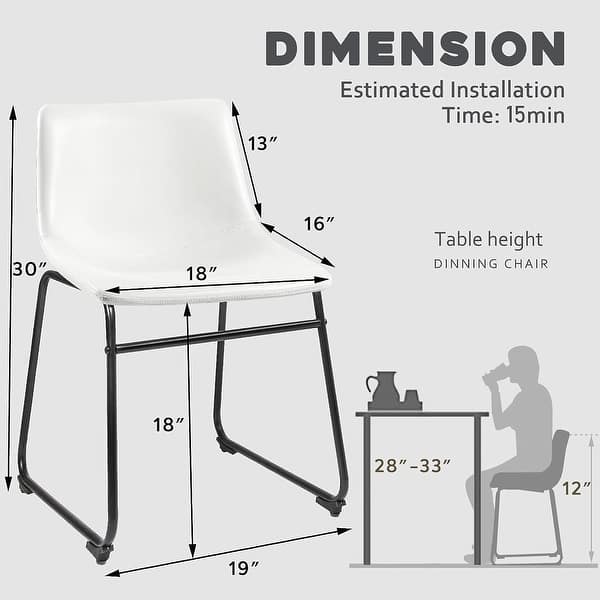 dimension image slide 13 of 19, Bossin 18/26/30 inch Bar Stools,Counter Height Bar Stools with Back Modern PU Leather Stools Dining Chair with Footrest