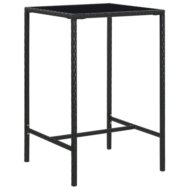 vidaXL Patio Bar Set Outdoor Bistro Set Bar Stool Bistro Table Poly Rattan