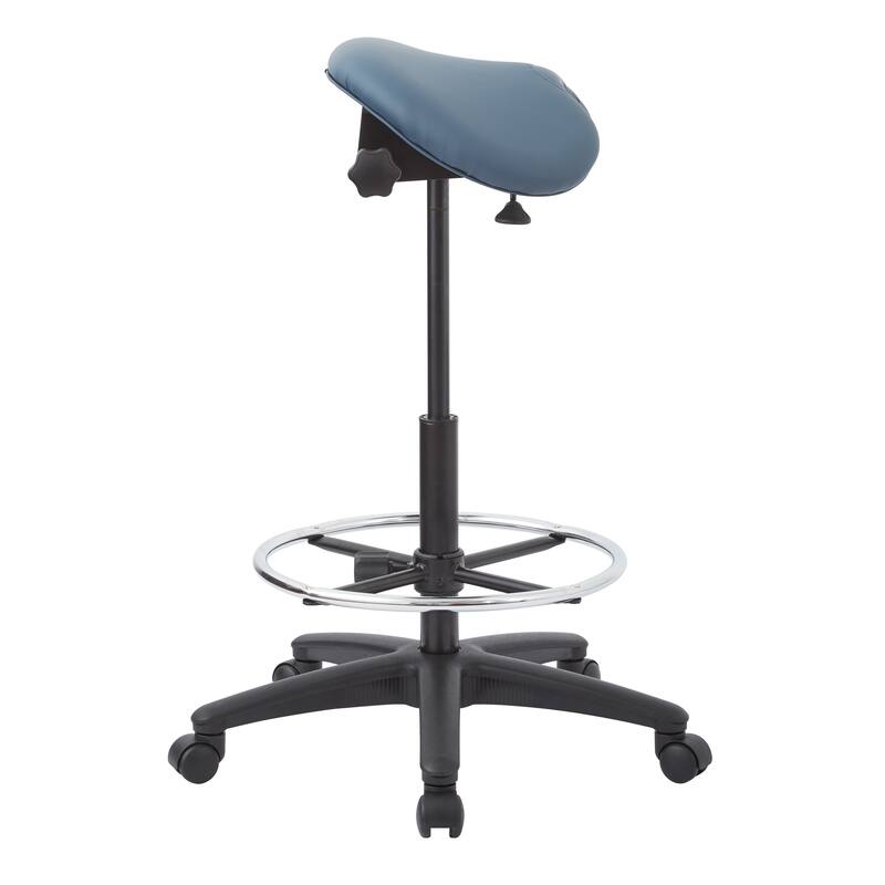 Backless Stool with Height-adjustable Saddle Seat