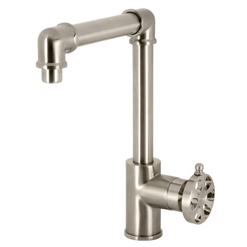 Kingston Brass Belknap Single-Handle 1-Hole Deck Mount Bathroom Faucet with Push Pop-Up - Brushed Nickel