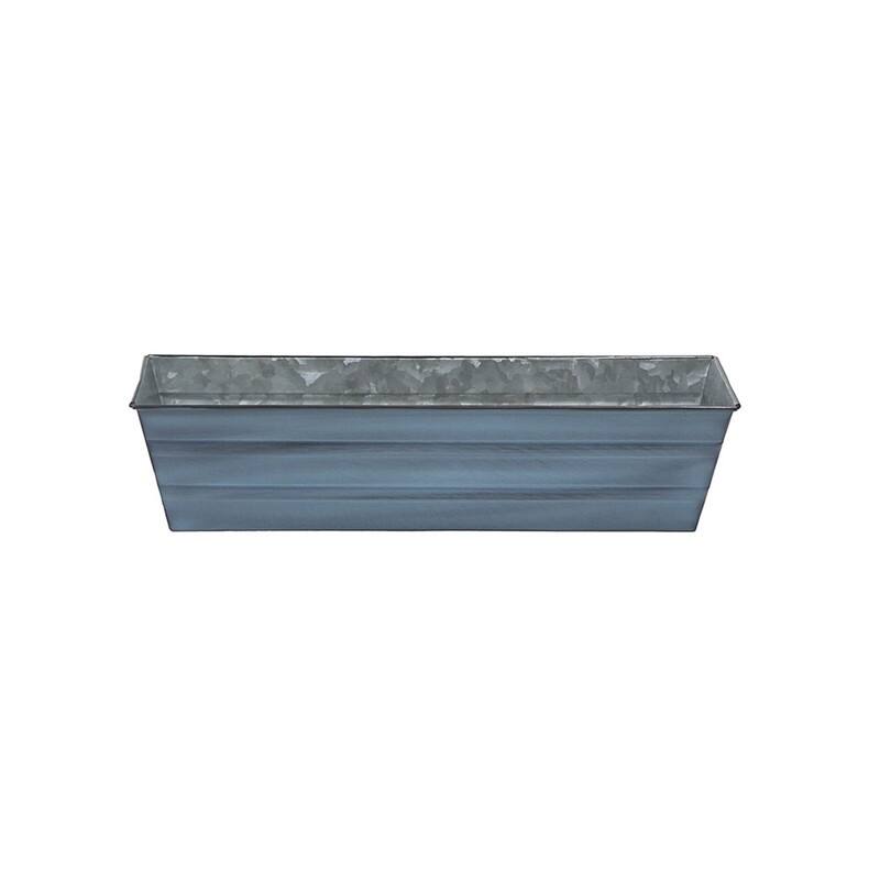 Achla Designs Small Galvanized Steel Flower Box Planter, 22 Inch Wide - Blue