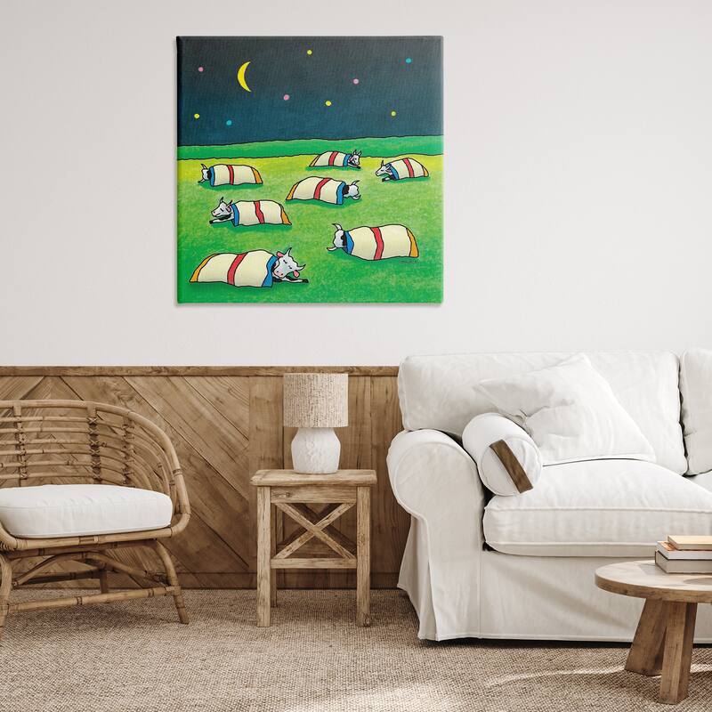 Stupell Pasture Cows Bedtime Canvas Wall Art Design By Roger Straub