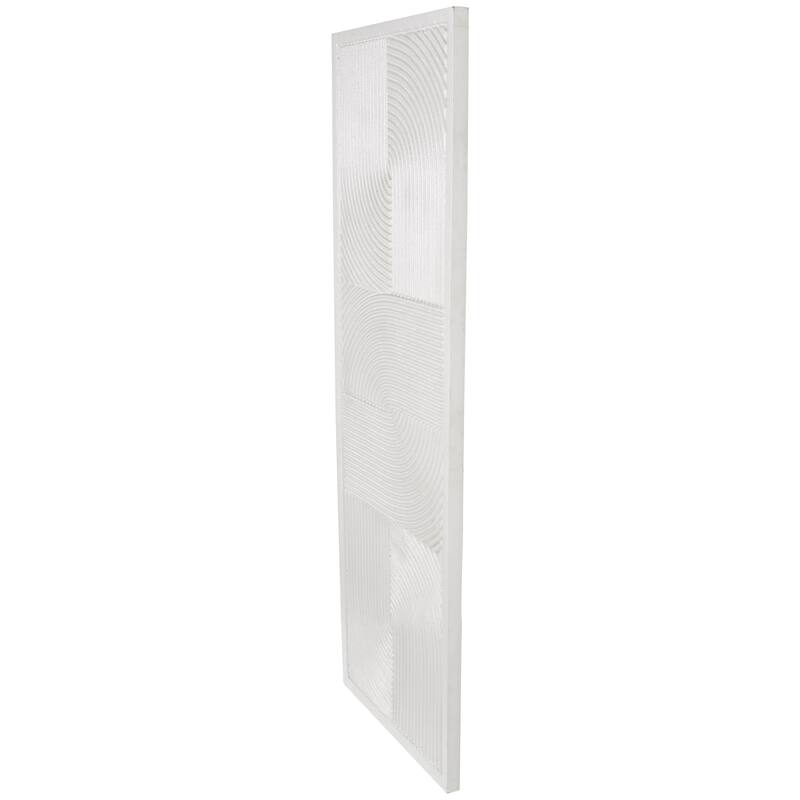 Wooden Geometric Handmade Carved Panel Home Wall Decor with Looped Sand Art Design- Black or White - CosmoLiving by Cosmopolitan