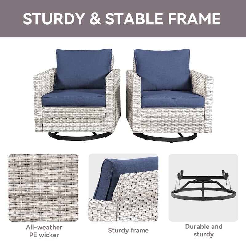 Outdoor Swivel Chairs Patio Glider Chairs Set of 2