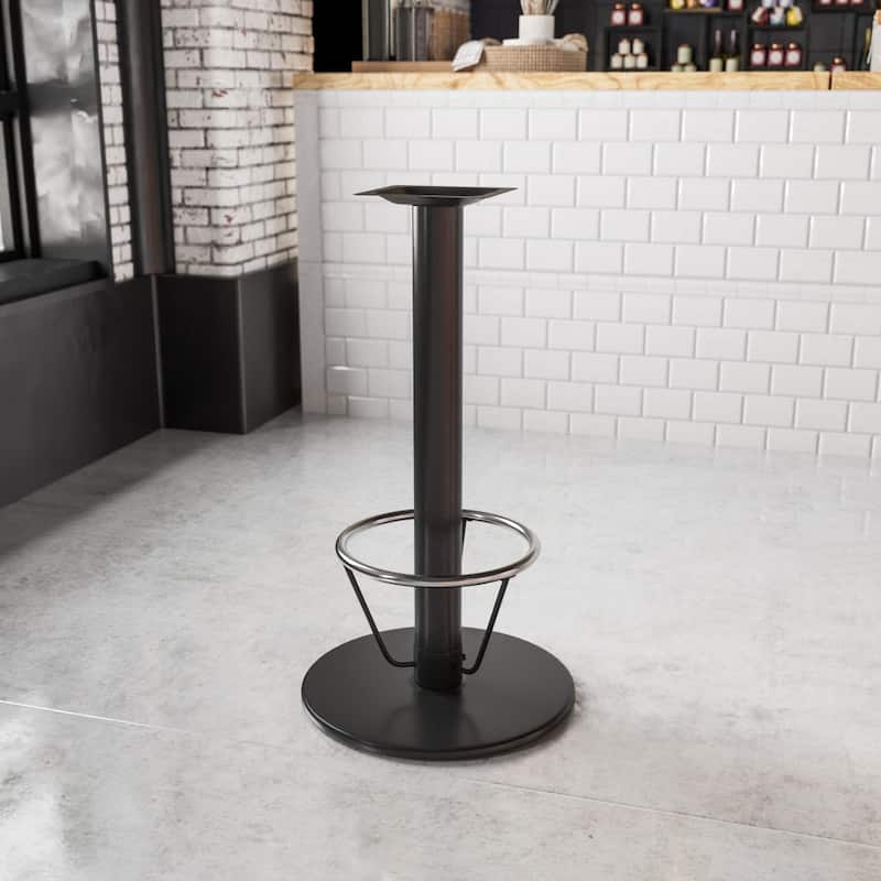 24" Round Restaurant Table Base with 4" Dia. Bar Height Column and Foot Ring