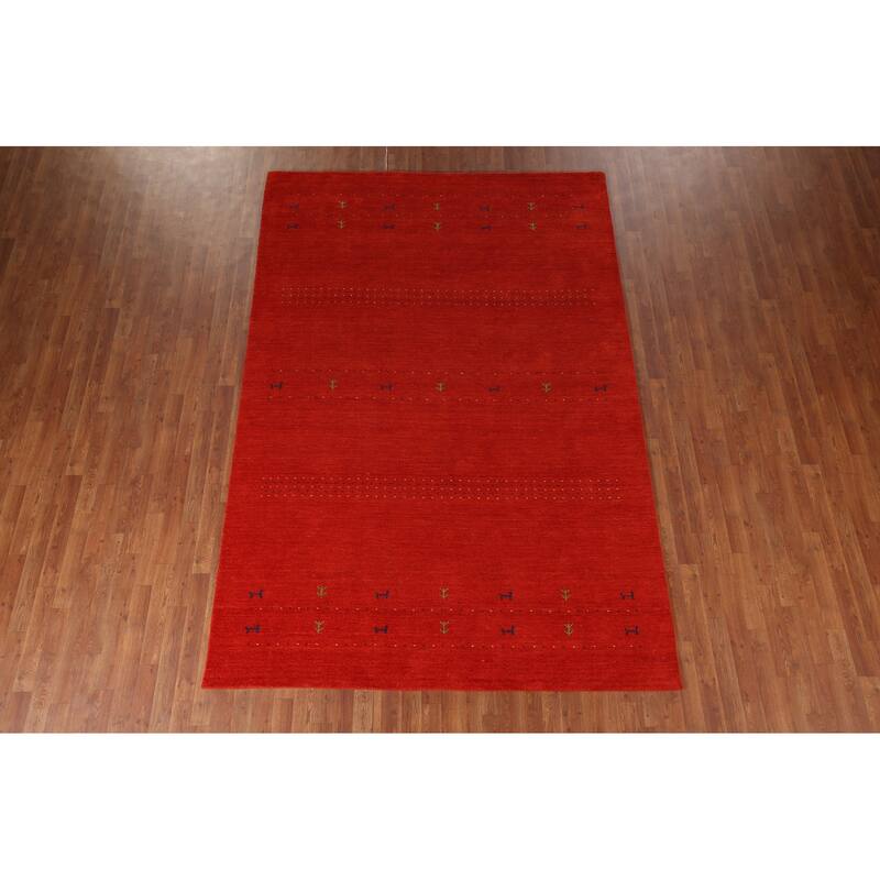 Little Animals Design Gabbeh Indian Rug Handmade Tribal Wool Carpet - 6'7"x 9'11"