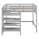 preview thumbnail 15 of 16, Full Size Loft Bed with Built-in Storage Staircase and Hanger