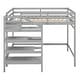 preview thumbnail 11 of 32, Transitional Style Multifunctional Wood Loft Bed Frame with Storage Wardrobe and Staircase,Full