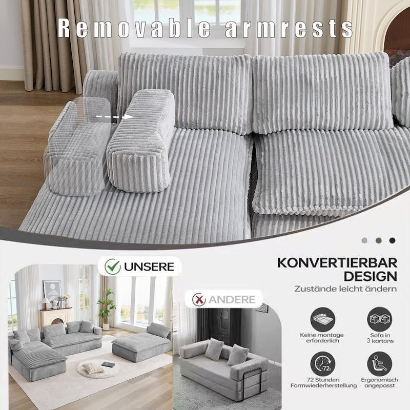 149" Oversized Sectional Couches U Shaped Modular sofa