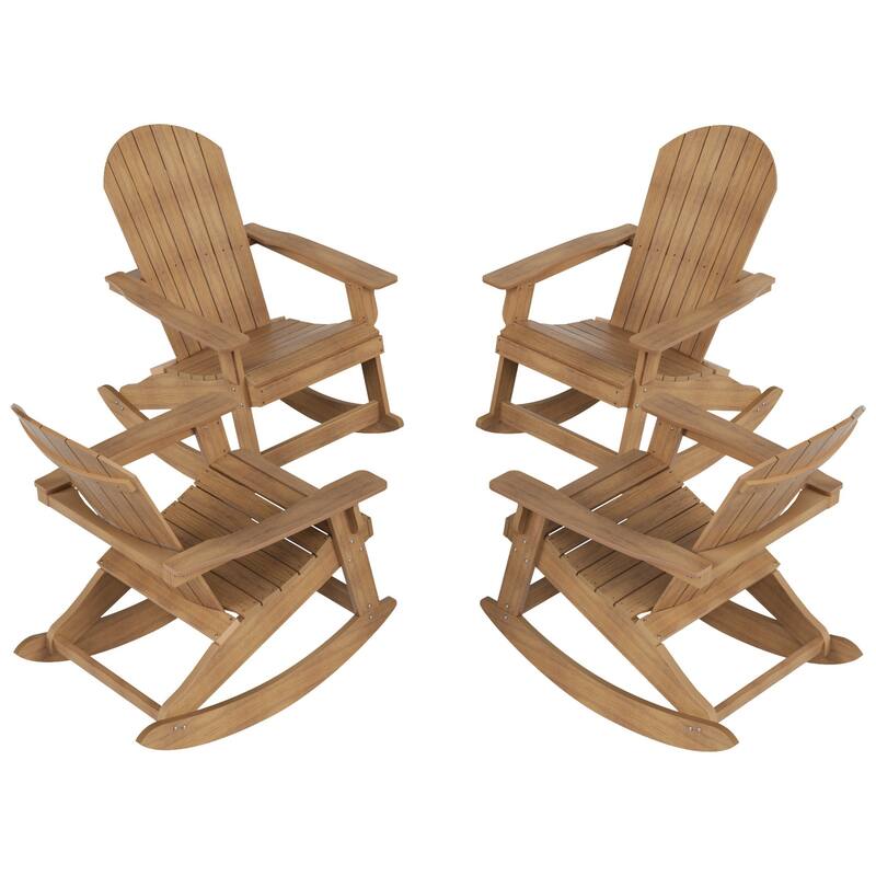 Vineyard HIPS Outdoor Eco-Friendly All Weather Seashell Rocking Adirondack Chairs (Set of 4)