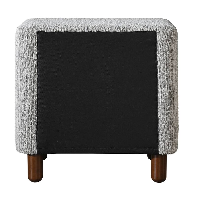 Chic Textured Boucle 2-Drawer Upholstered Nightstand