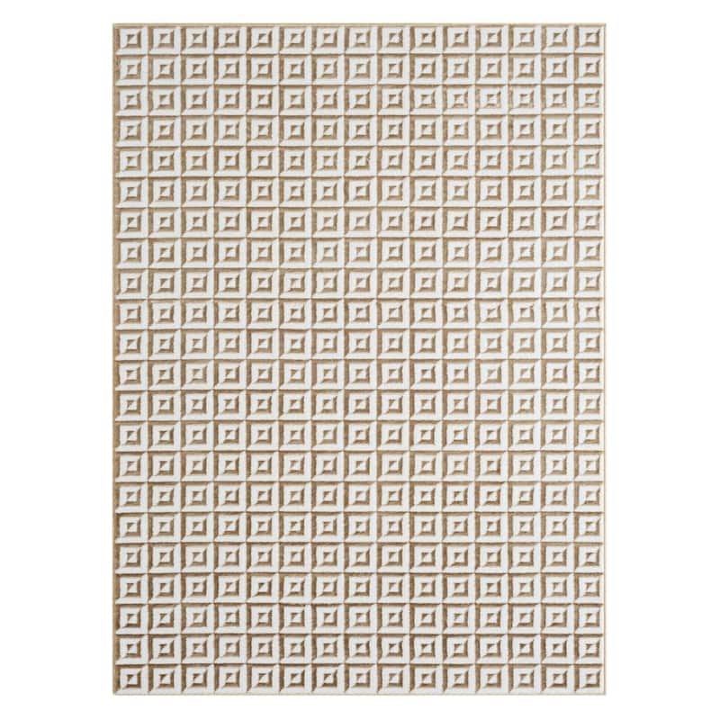 Luxe Weavers Geometric Metallic High and Low Fibers Area Rug