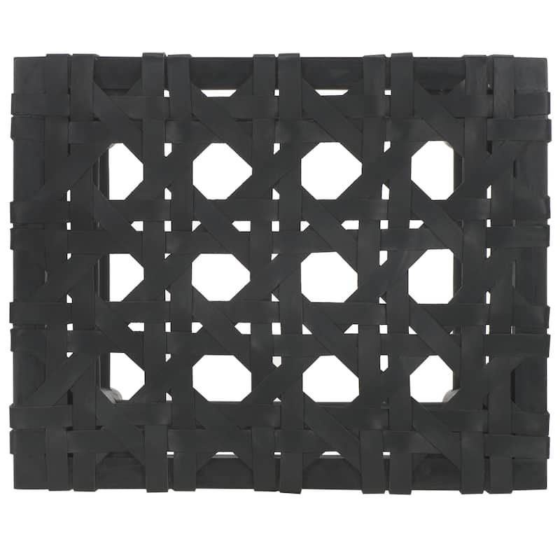 SAFAVIEH Jack Solid Wood & Woven Leather 25-inch Counter Stool (Fully Assembled) - 19Wx15Dx25H